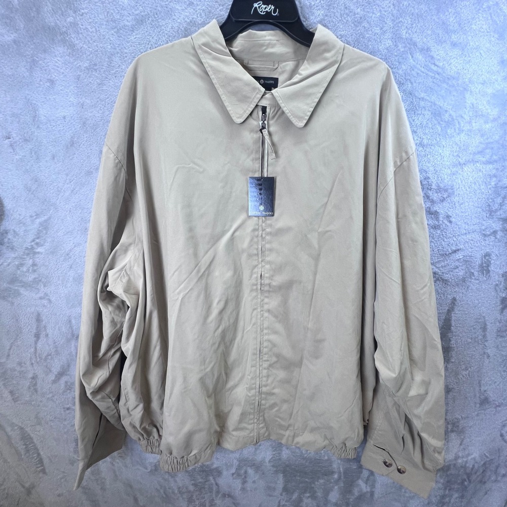 Cotton‎ Traders Mens 4XLT Tan Harrington Jacket Windbreaker Full Zip